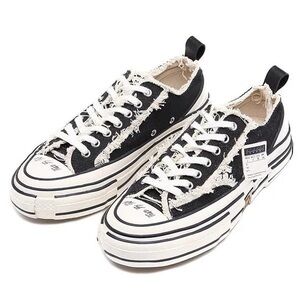 xVESSEL G.O.P. Lows Unisex Black Canvas/Shearling Lining Sneakers Size M/5 W/7